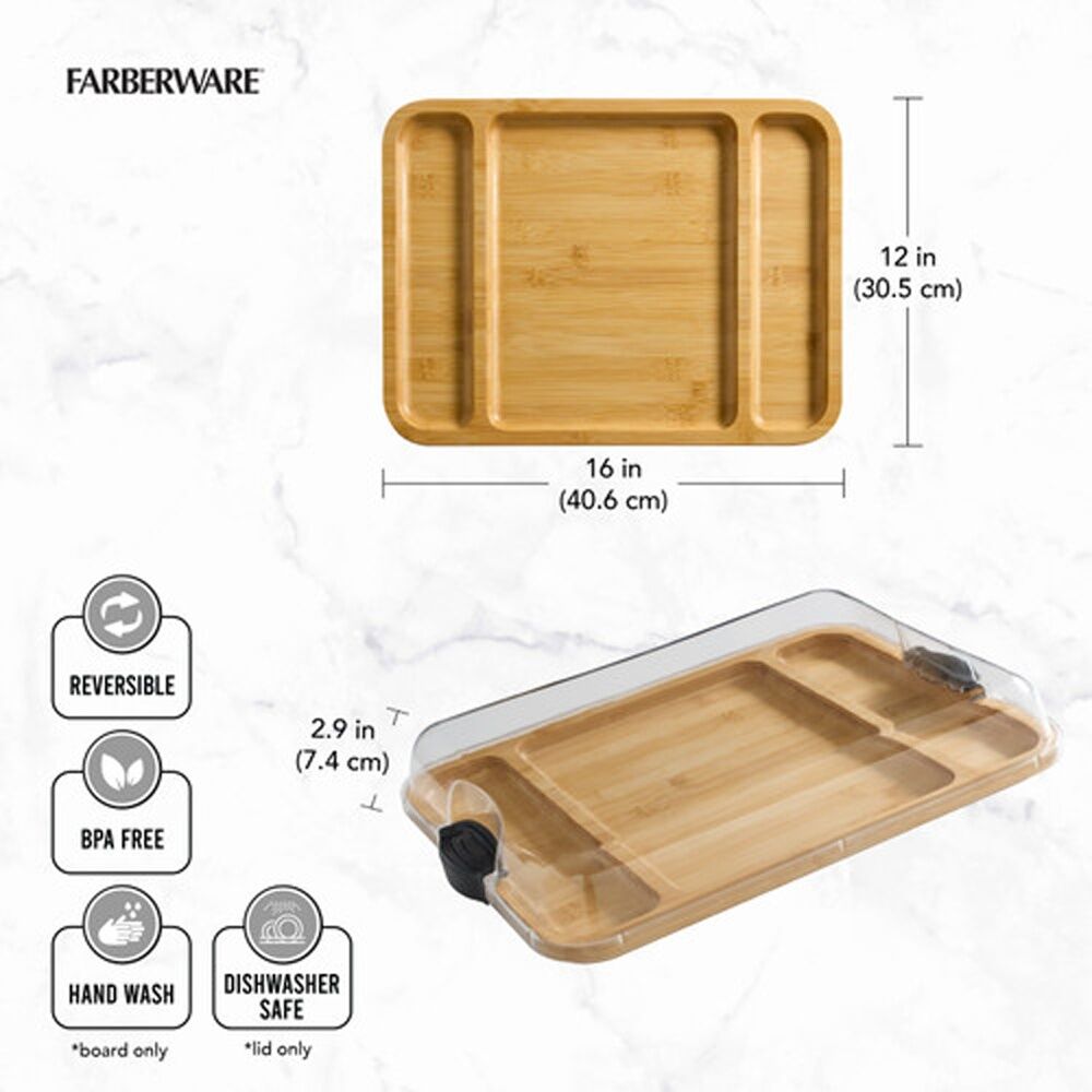 Farberware Build-A-Board Bamboo Rectangular Serving Board 30.5x40.5cm