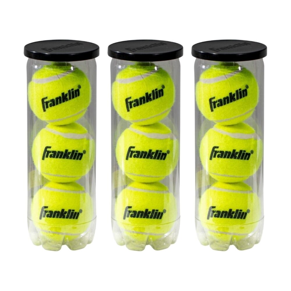 3x 3pc Franklin Tennis Balls Recreational Play Practice Training Yellow