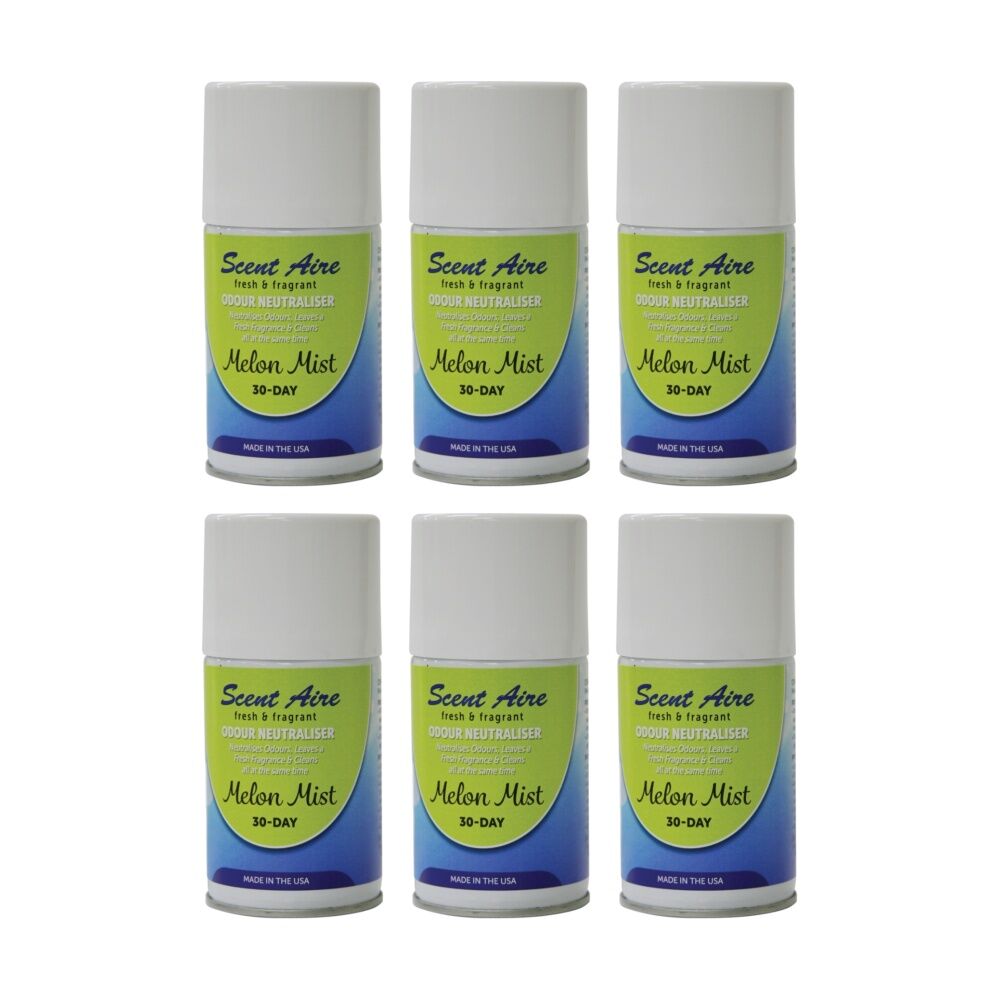 6PK Edco Scentaire 30-Day Metered Tip Fragrance Aerosol Refill Mango