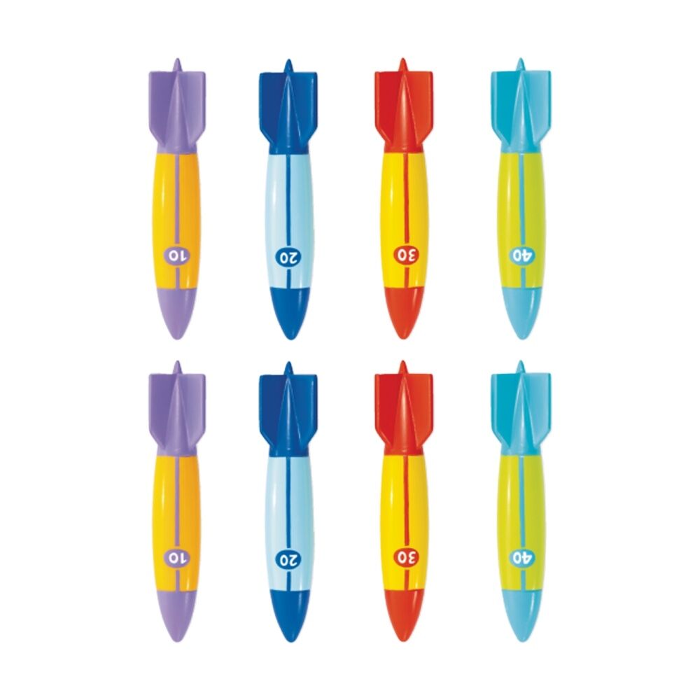 2x 4pc Intex Underwater Torpedoes Set Dive Toys Activity Game Assorted 6y+