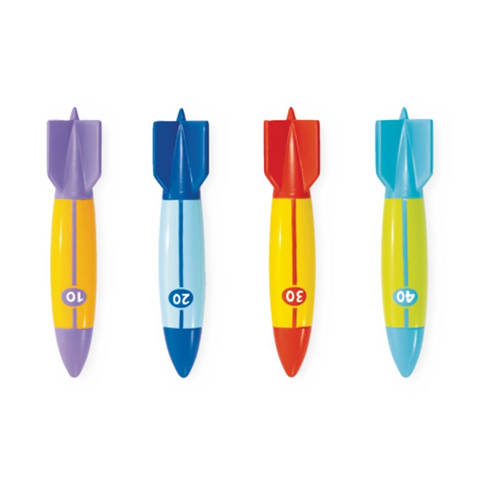 2x 4pc Intex Underwater Torpedoes Set Dive Toys Activity Game Assorted 6y+