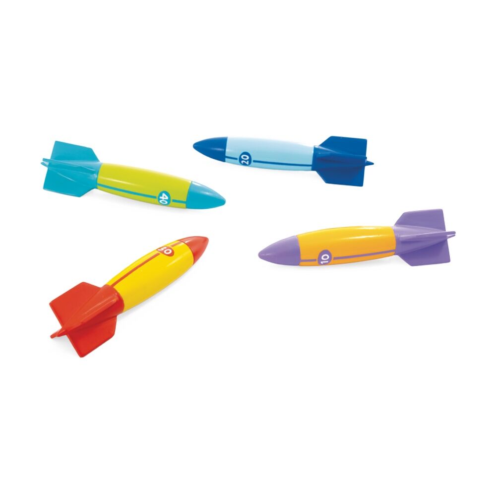 2x 4pc Intex Underwater Torpedoes Set Dive Toys Activity Game Assorted 6y+