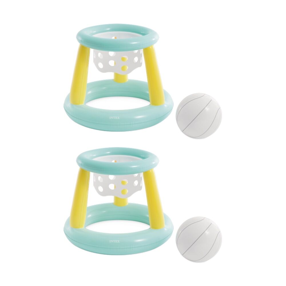 2PK Intex Mega Floating Inflatable Hoop W/ Ball Pool Play Activity 6y+