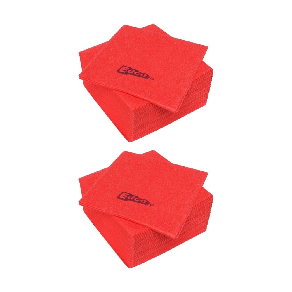 2x 20pc Edco Merritex Heavy Duty Absorbent Commercial Grade Cloths 40x40cm Red