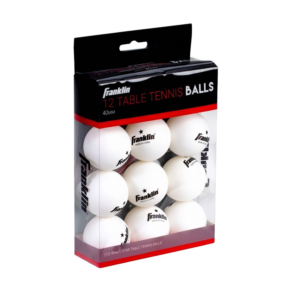 2x 12pc Franklin 1 Star Official 40mm Size Play Table Tennis Balls White
