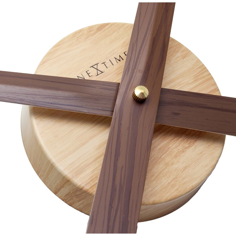 NeXtime Hands Wall Clock Aluminium Matte Finish Home Decor Walnut 85cm
