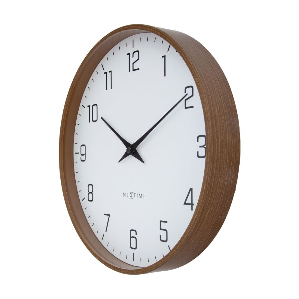 NeXtime Lyra Wall Clock Silent Analogue Hanging Home Decor White 30cm