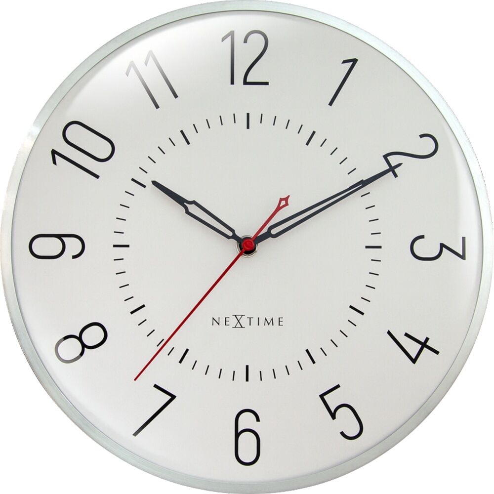 NeXtime Rotterdam Wall Clock Analogue Home Decor Silver & Off White 30.5cm