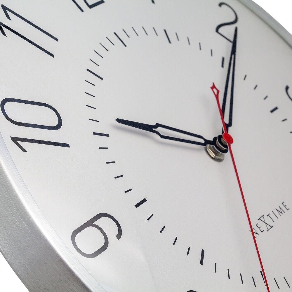 NeXtime Rotterdam Wall Clock Analogue Home Decor Silver & Off White 30.5cm
