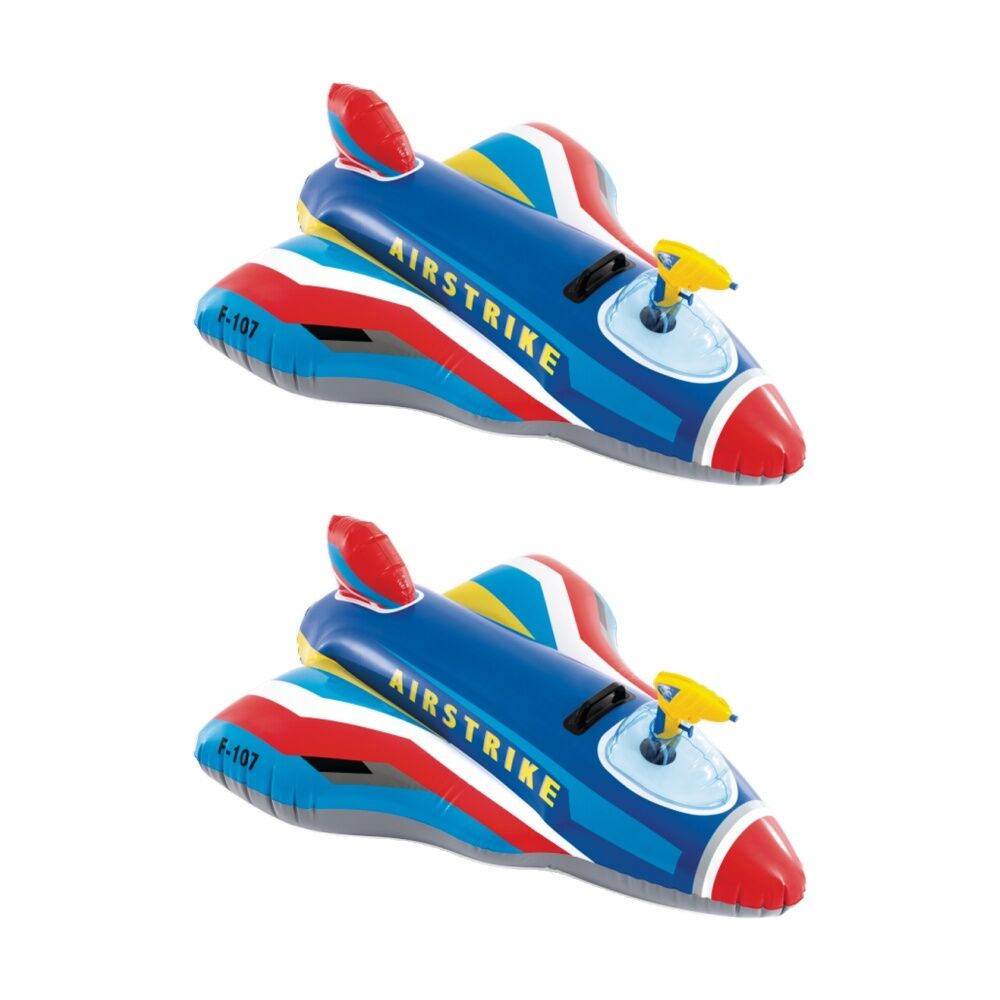 2PK Intex Jet Fighter Inflatable Ride-On Pool Toy With Water Gun Assorted 3y+