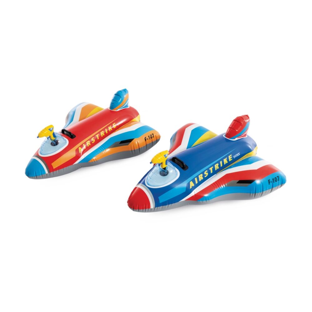 2PK Intex Jet Fighter Inflatable Ride-On Pool Toy With Water Gun Assorted 3y+
