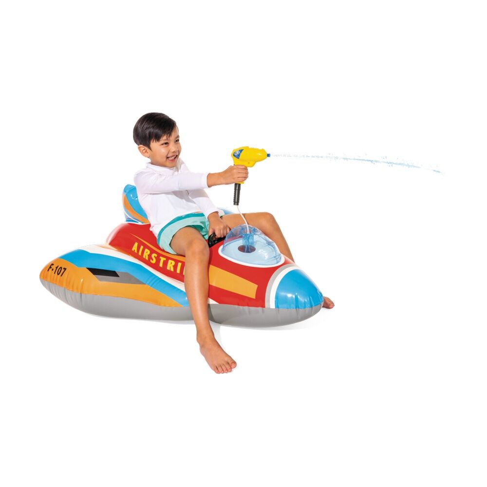2PK Intex Jet Fighter Inflatable Ride-On Pool Toy With Water Gun Assorted 3y+