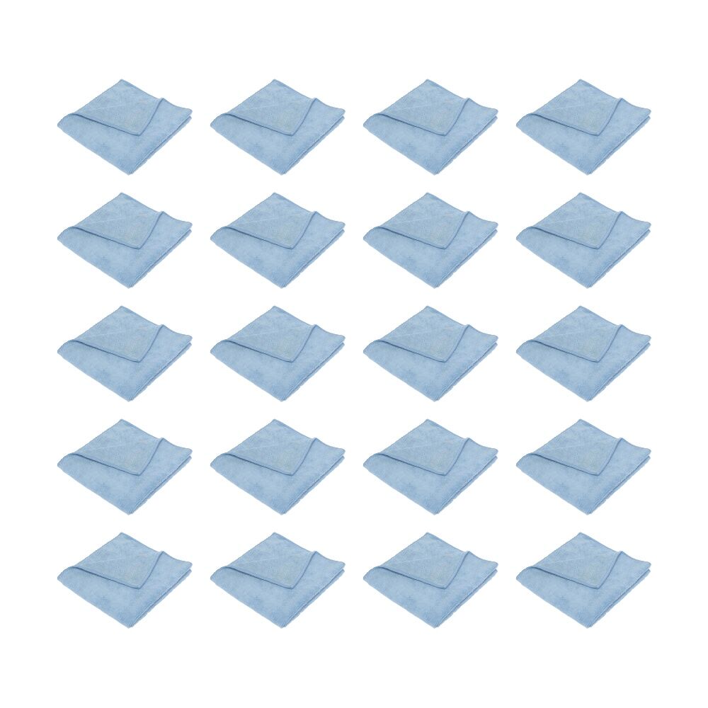 20PK TUF Contractor Grade Cleaner Chemical Free Microfibre Cloth Blue