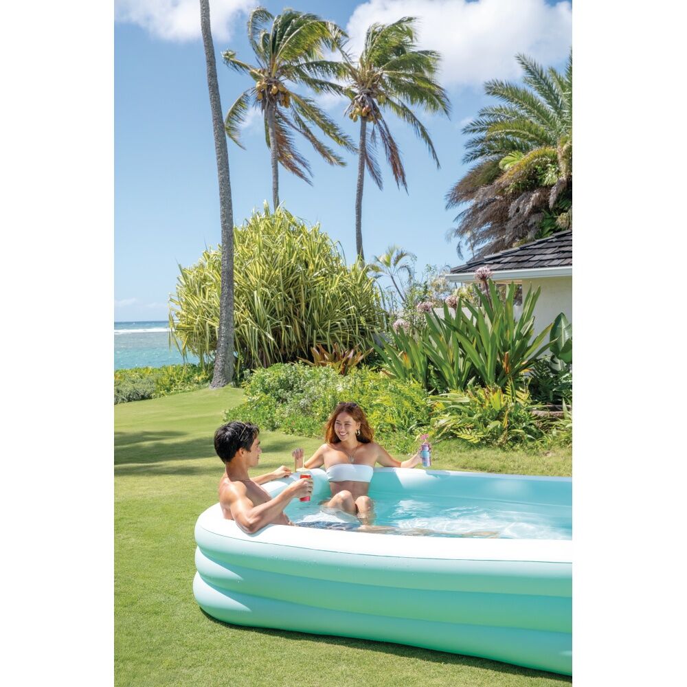 Intex Swim Center Family Lounge Inflatable Pool 264x165x56cm Cyan 6y+