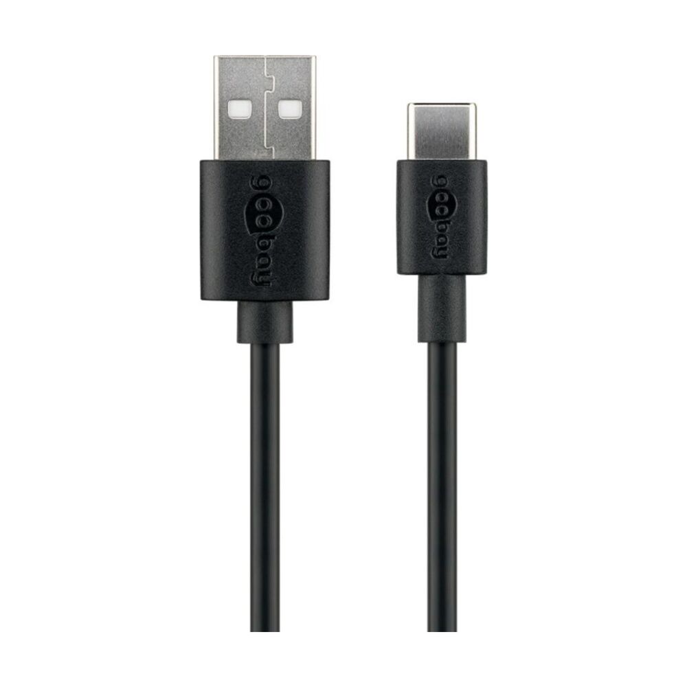 3PK Goobay USB-C to USB-A Charge & Sync Cable 2M Fast data transfer - Black