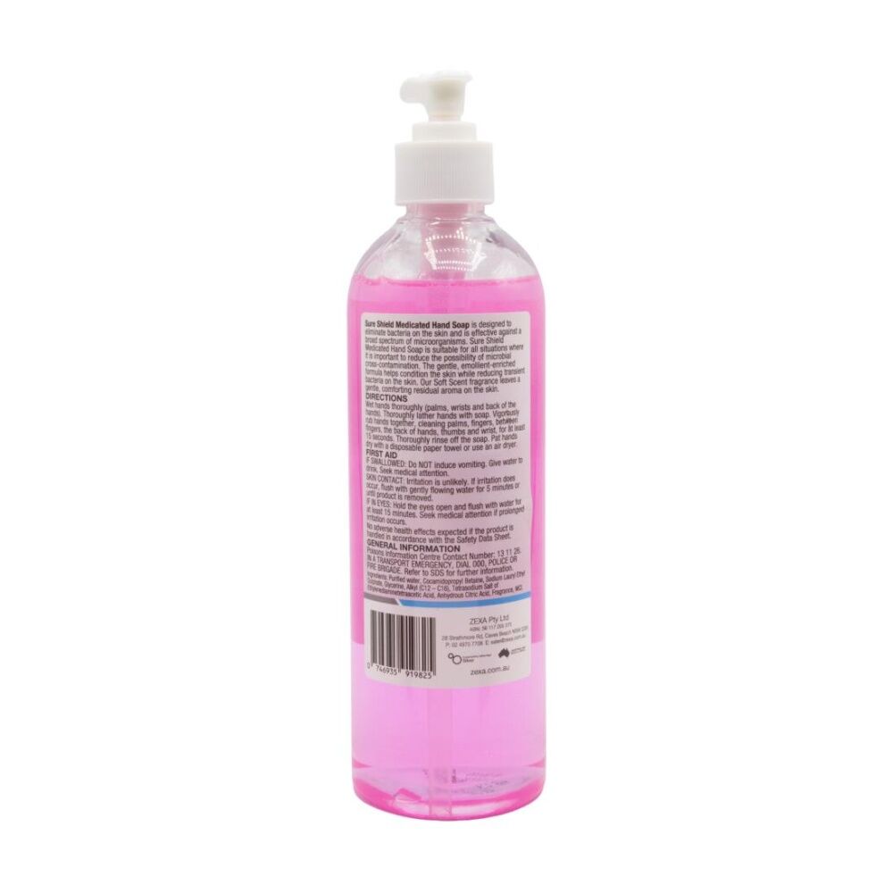 6PK Zexa Sure Shield Medicated Hand Soap Liquid Gel Soft Scented 485ml