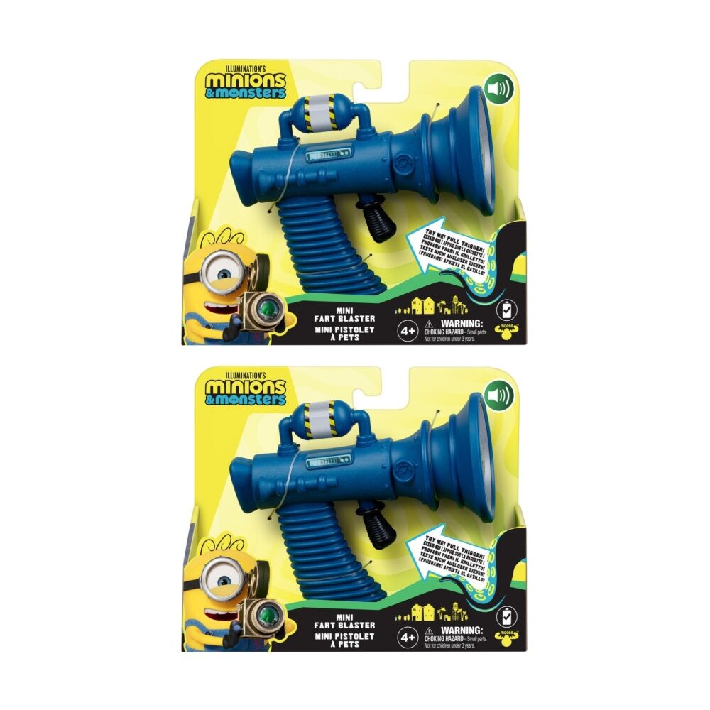 2PK Minions 3 Mini Fart Blaster Sound Effect Toy Kids 4y+