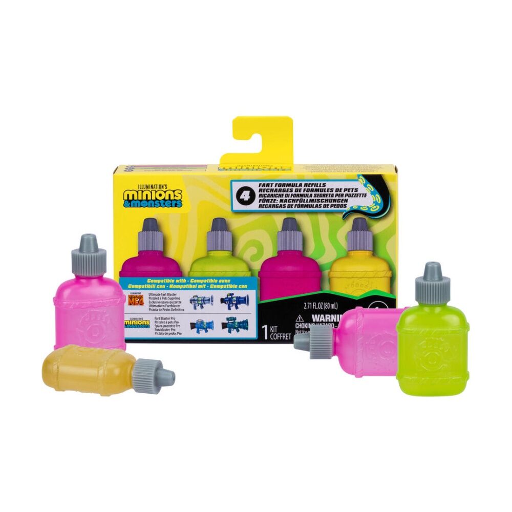 2x 4pc Minions 3 Ultimate Fart Blaster Refill Kids Assorted