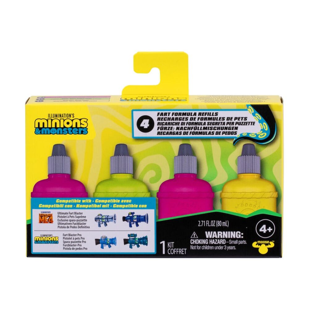2x 4pc Minions 3 Ultimate Fart Blaster Refill Kids Assorted