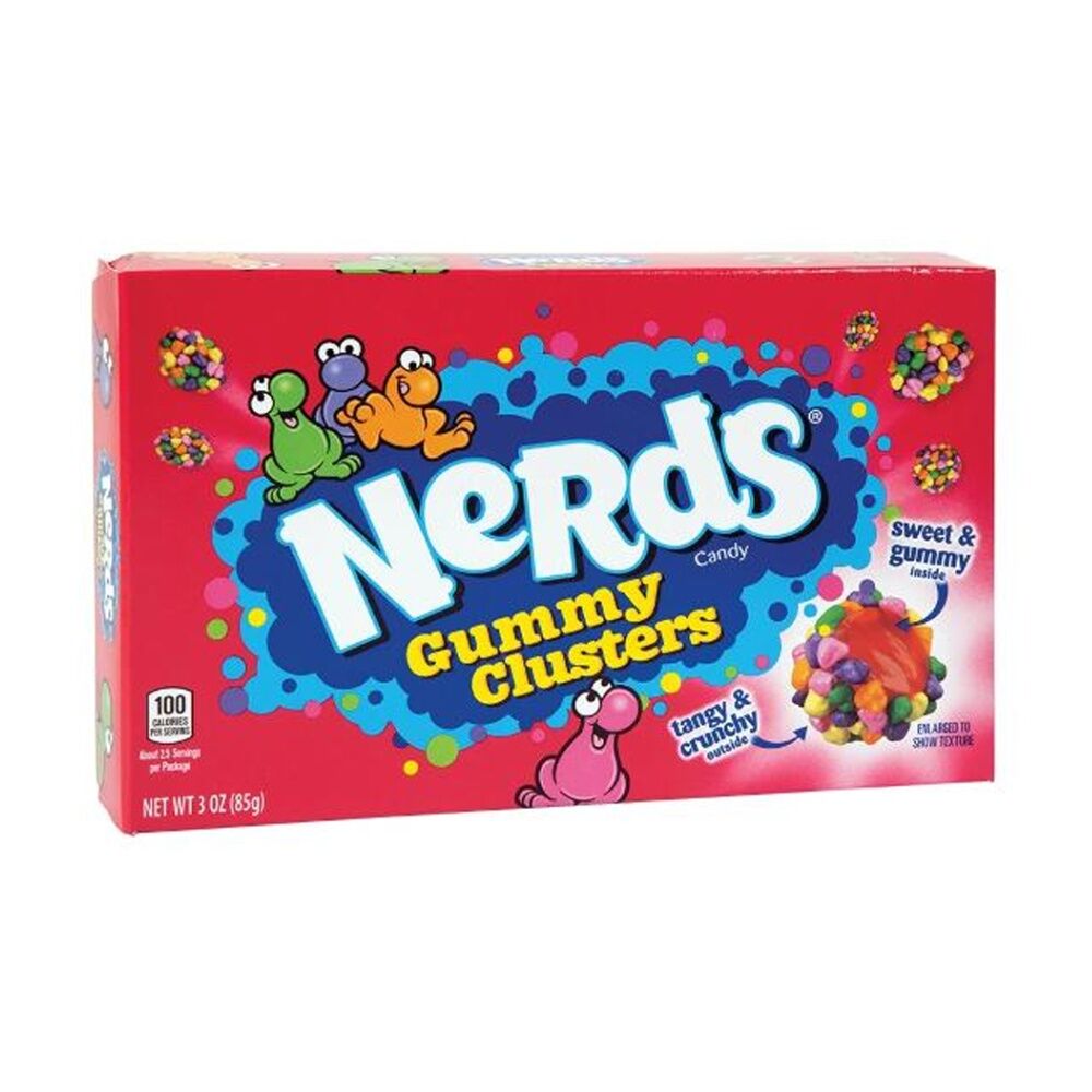 12PK Nerds Gummy Clusters Rainbow Theater Box Candy Lollies 85g