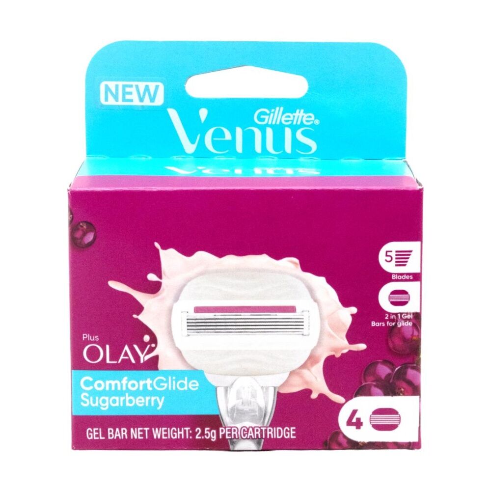 2PK Gillette Venus with OLAY ComfortGlide Sugarberry Scent Refill 4 Cartridges