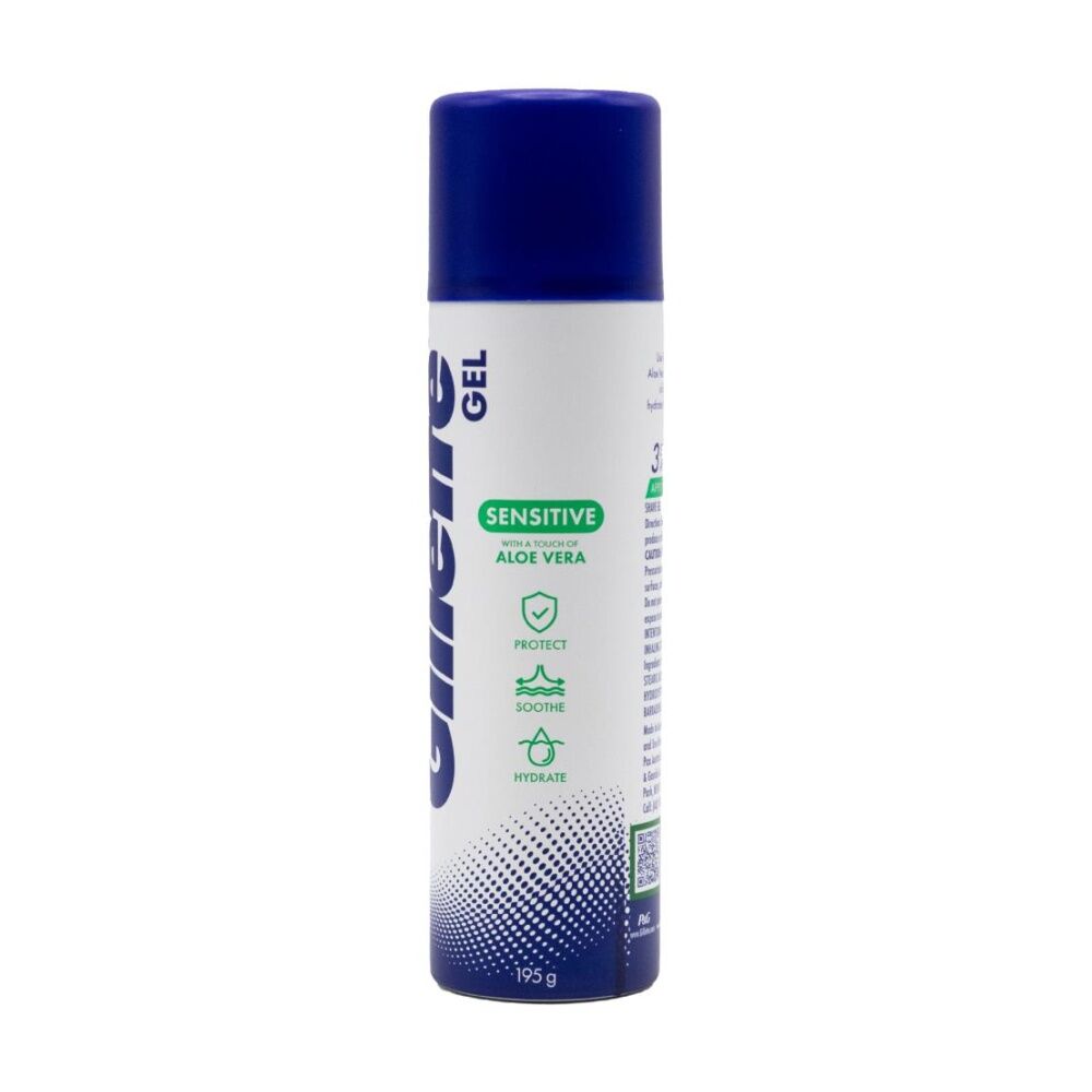 12PK Gillette Sensitive Skin Shave Gel Aloe Vera For Improved Razor Glide 195g