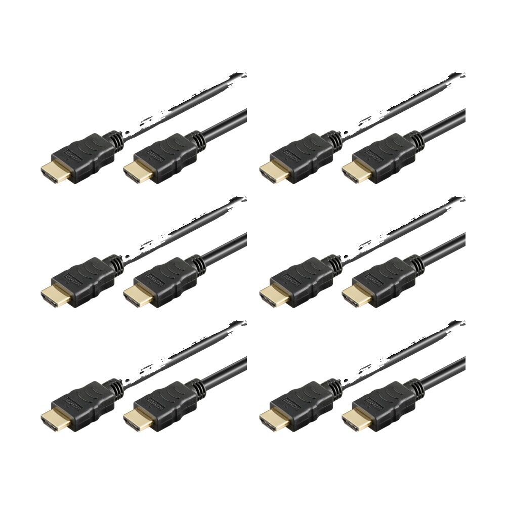 6PK Goobay High Speed HDMI Cable with Ethernet 4K@60Hz 3M - Black