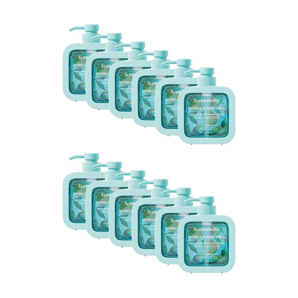 12PK Scentabella Scented Cleansing Hand Soap 300mL Citrus Infused Aromatic Notes