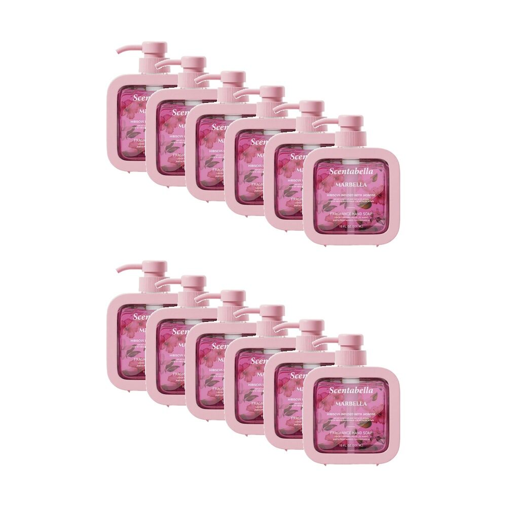 12PK Scentabella Scented Cleansing Hand Soap 300mL Hibiscus Infused W/ Jasmine