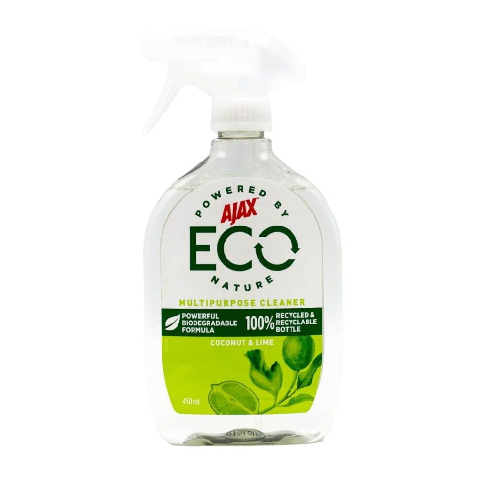 10PK Ajax Eco Multipurpose Household Cleaner Coconut & Lime Scented 450mL