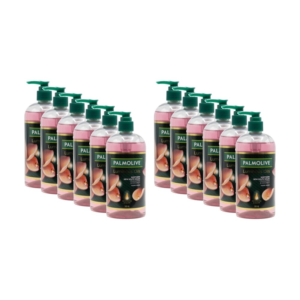 12PK Palmolive Luminous Oils Hand Wash Frangipani & Coconut 500ml