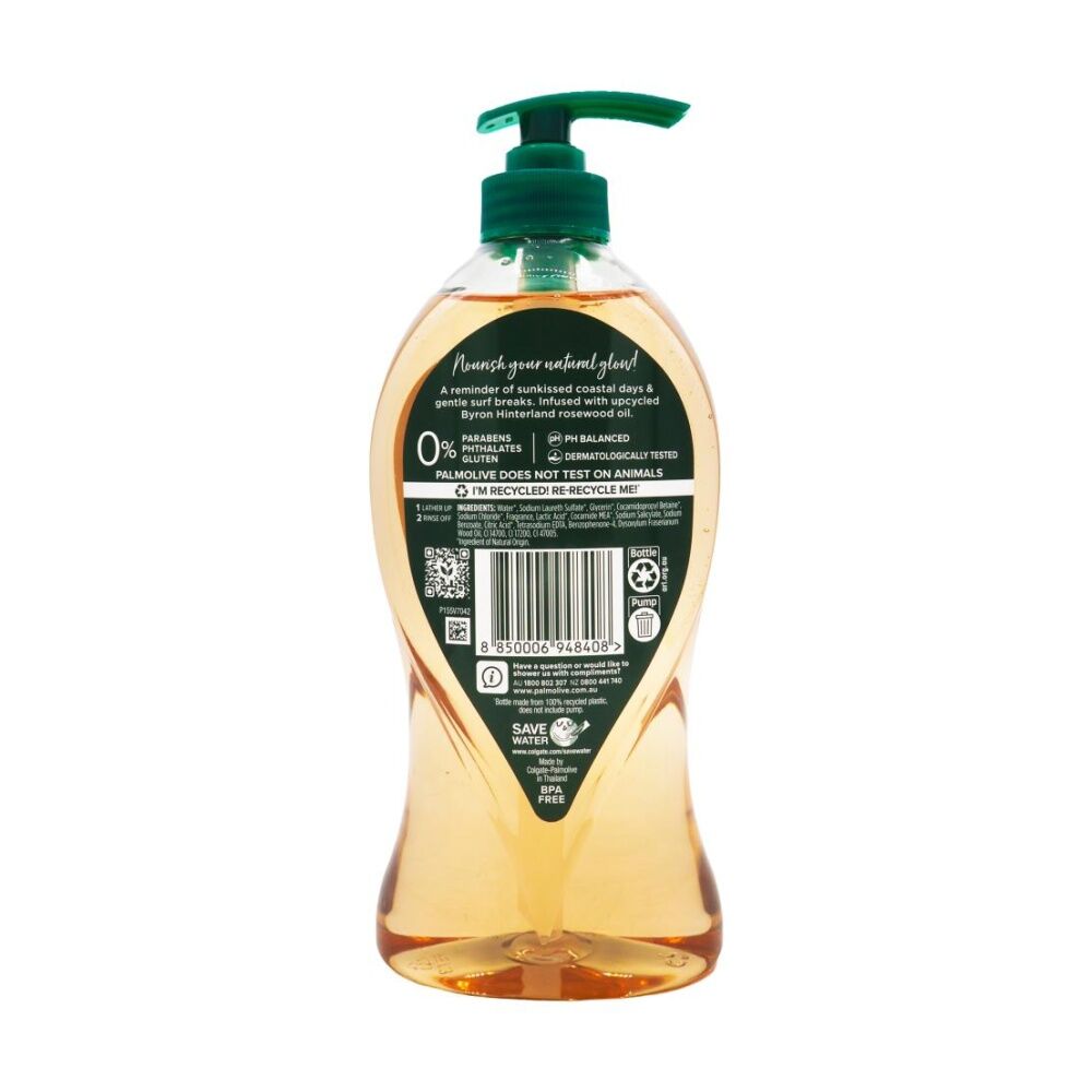 4PK Palmolive Body Wash Luminous Oils Byron Bay Rosewood Jasmine 750mL