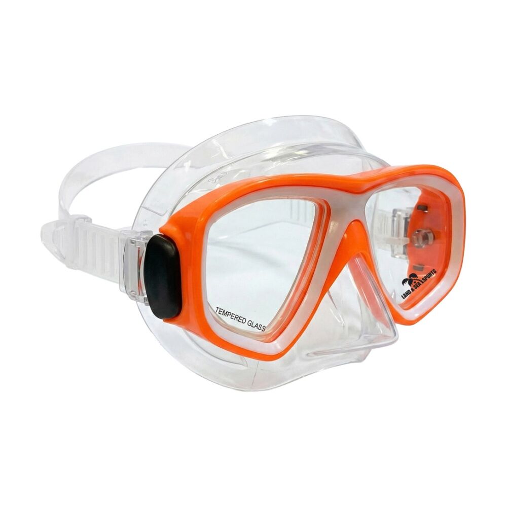 Land & Sea Sports Australia Clearwater Silicone Mask Snorkel Set Orange