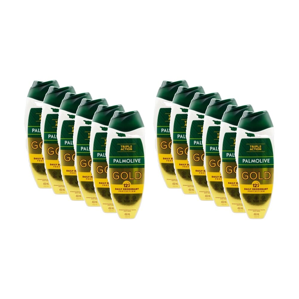 12PK Palmolive Body Wash Gold Triple Action Daily Deodorant Protection 12H 450mL