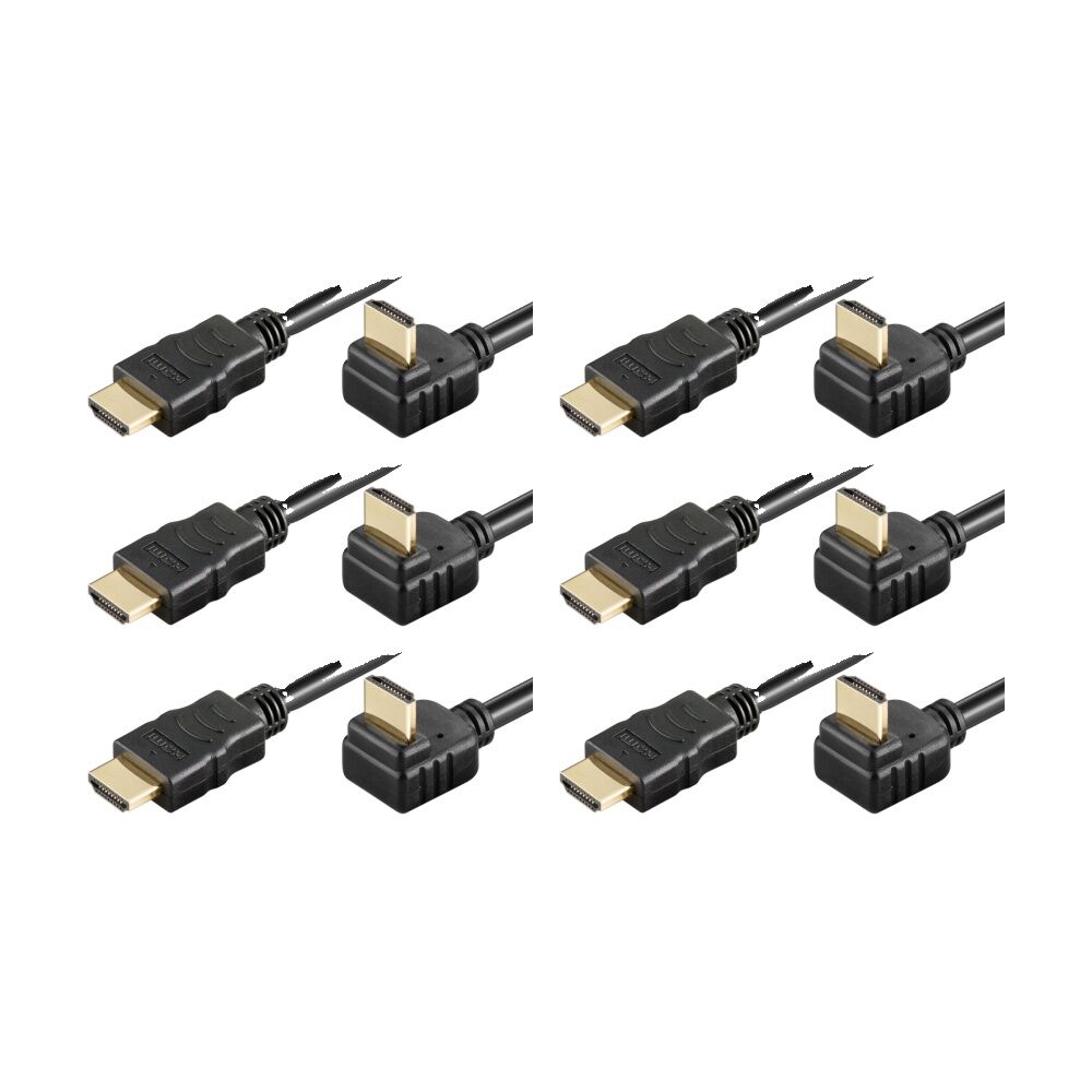 6PK Goobay High Speed HDMI Cable 270 Deg with Ethernet 4K@60Hz - Black