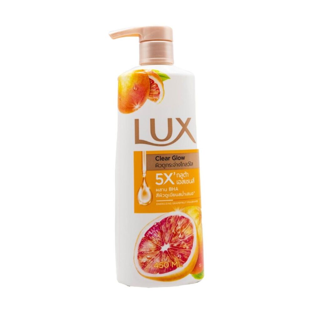 8PK Lux Clear Glow Shower Cream Cleansing Wash Energizing Grapefruit Scent 450ml