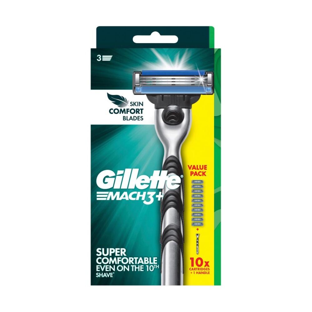 4PK Gillette Mach3 Razor Handle And 10 Cartridges Super Comfortable Shave