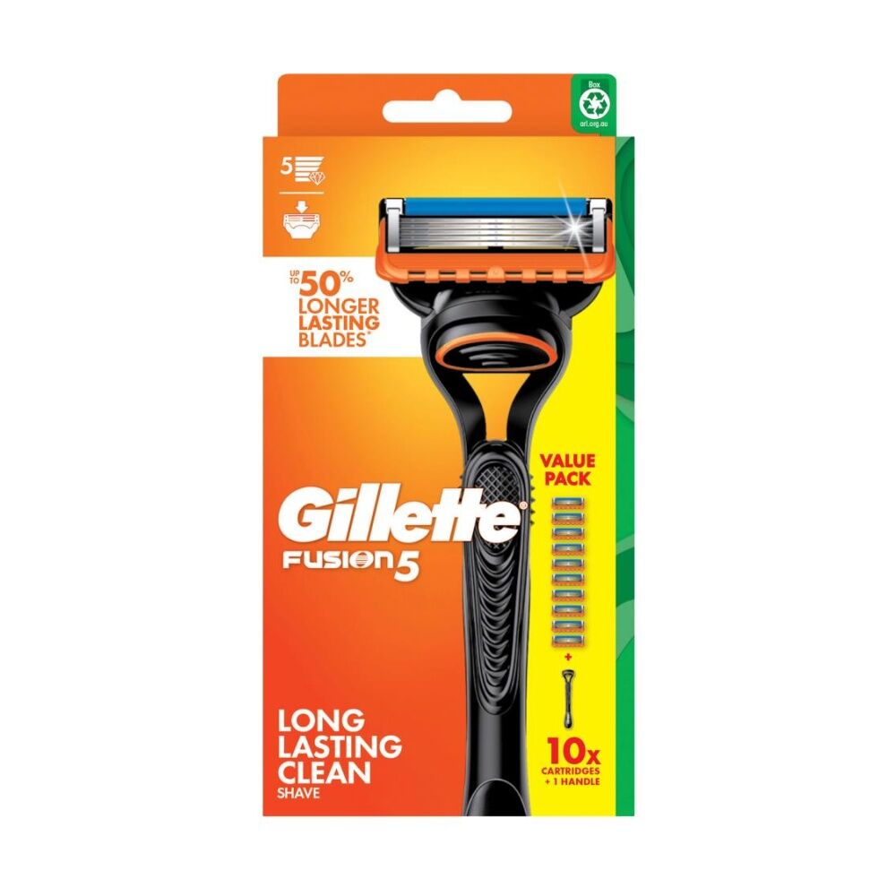 4PK Gillette Fusion5 Razor Handle And 10 Cartridges Long Lasting Clean