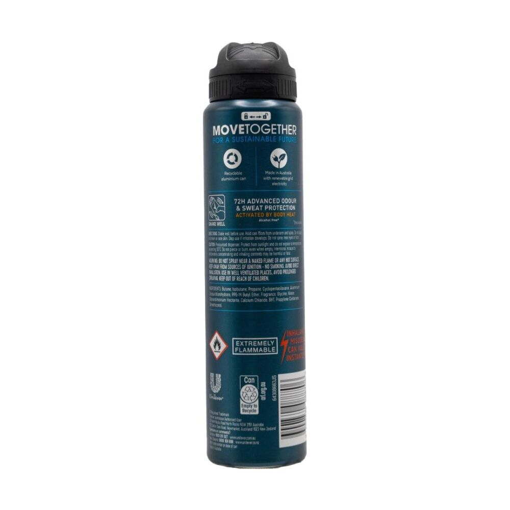 6PK Rexona Men Advanced Protection Body Activated Antiperspirant Spray 220ml