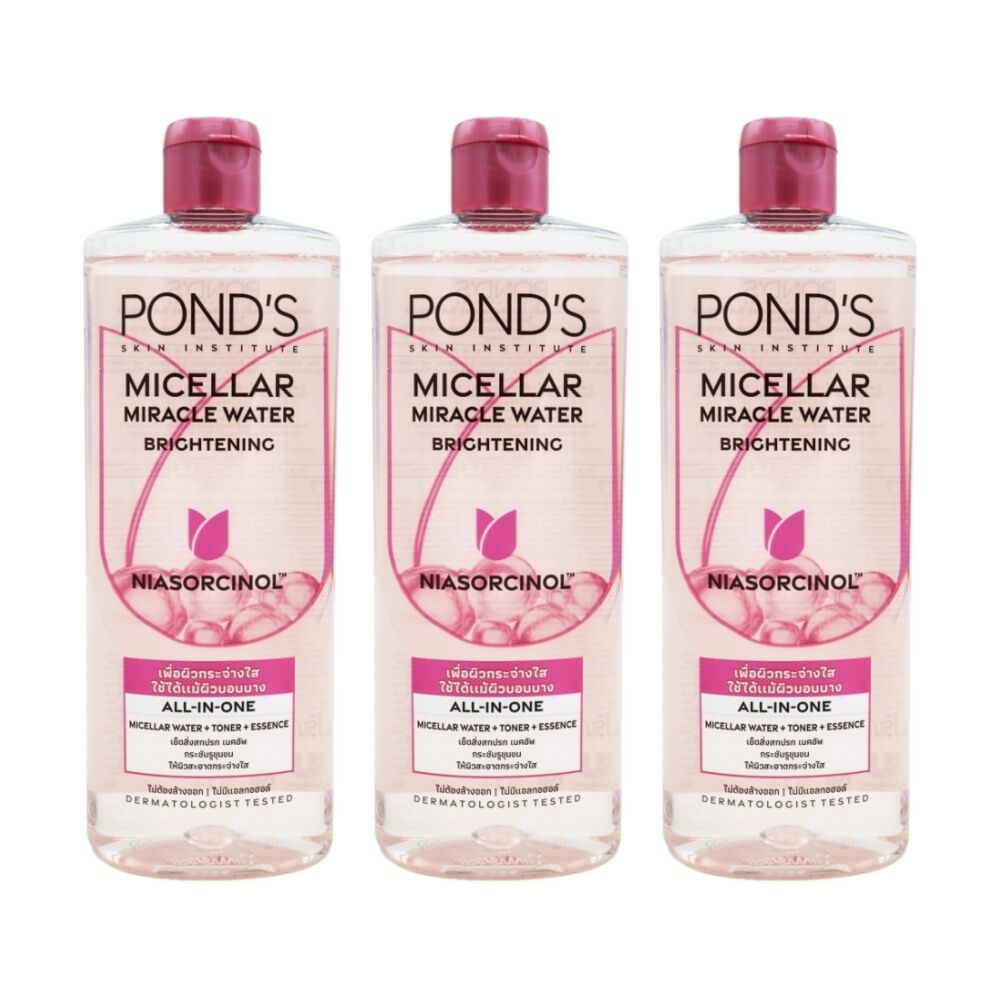 3PK Ponds Micellar Miracle Water Skin Institute Brightening Niasorcinol 400ml