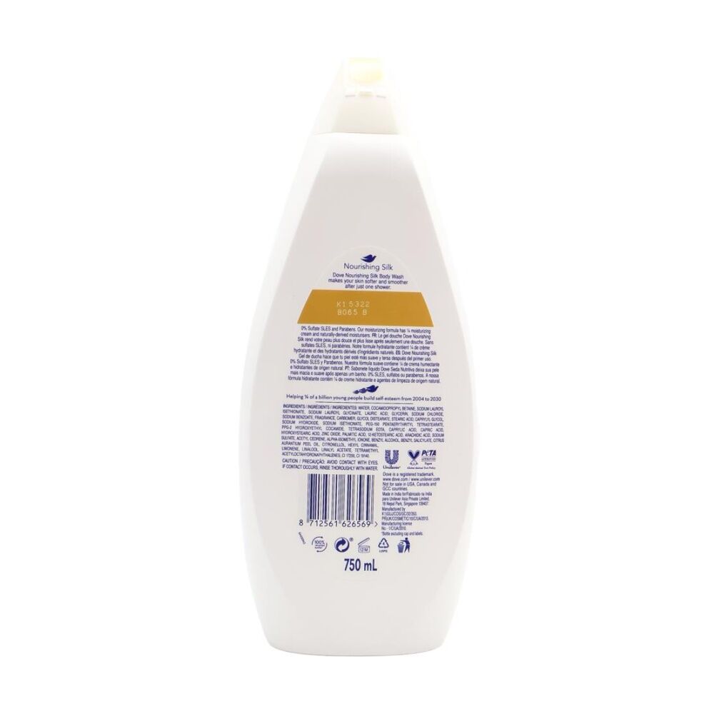 8PK Dove Nourishing Silk Triple Moisture Serum Body Wash For Dry Skin 750ml