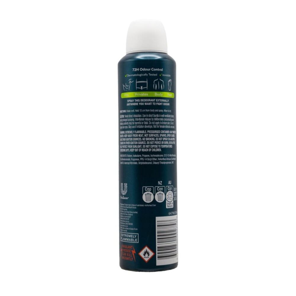 12PK Rexona Men Deodorant Active Fresh 72H Odour Protection Aluminium 131g 230mL