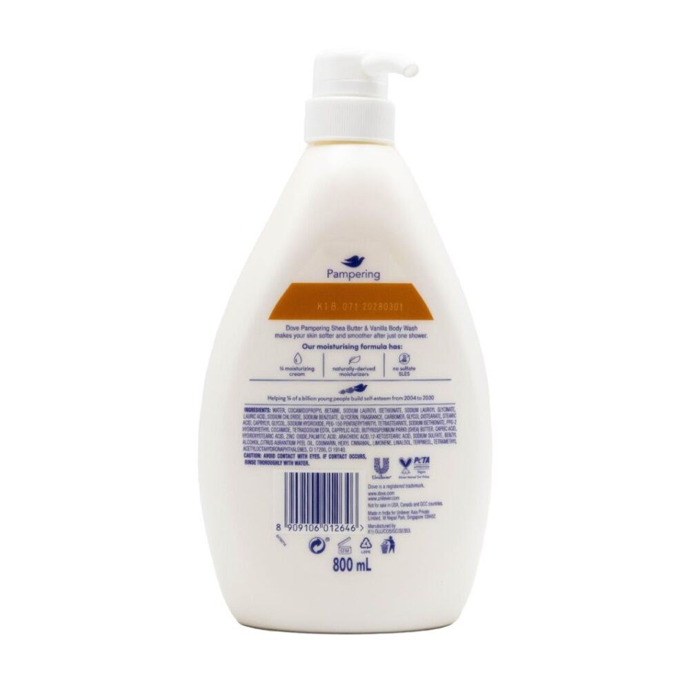 Dove Pampering Body Wash W/ Shea Butter And Vanilla Scent 800ml