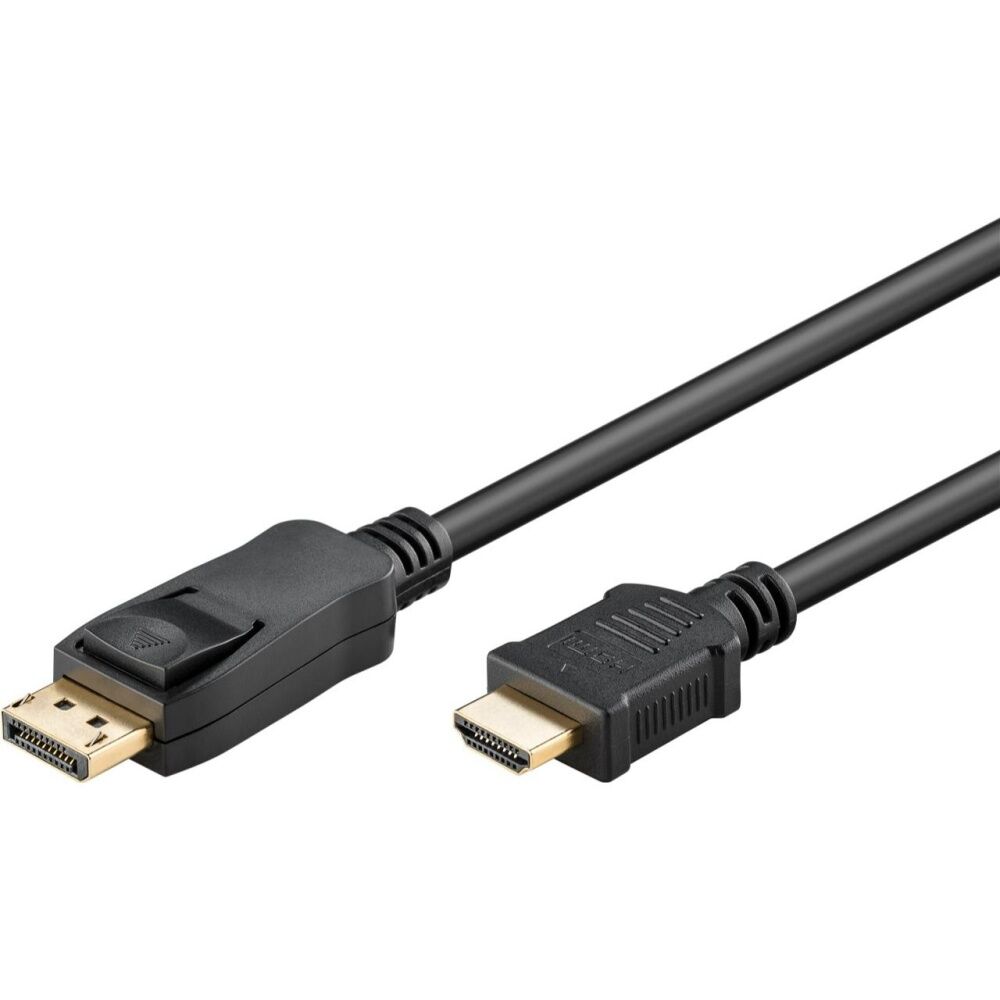2PK Goobay DisplayPort 1.2 to HDMI 1.4 Adapter Cable 5M HR Video - Black