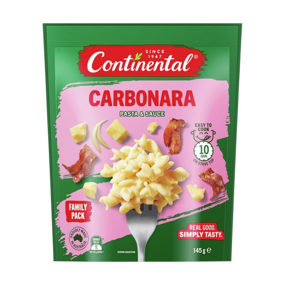 20PK Continental Carbonara Pasta And Sauce Family Pack Grocery Item 145g