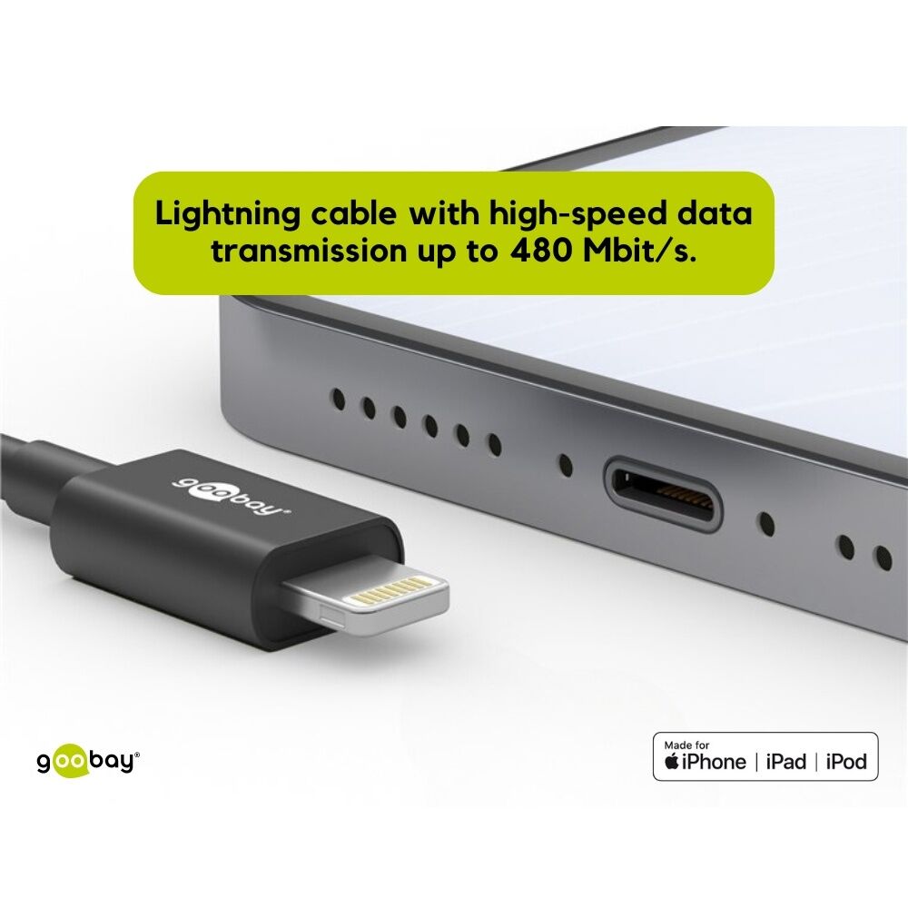 4PK Goobay USB-A to Lightning Cable 1M MFi Certified Apple Charge - White