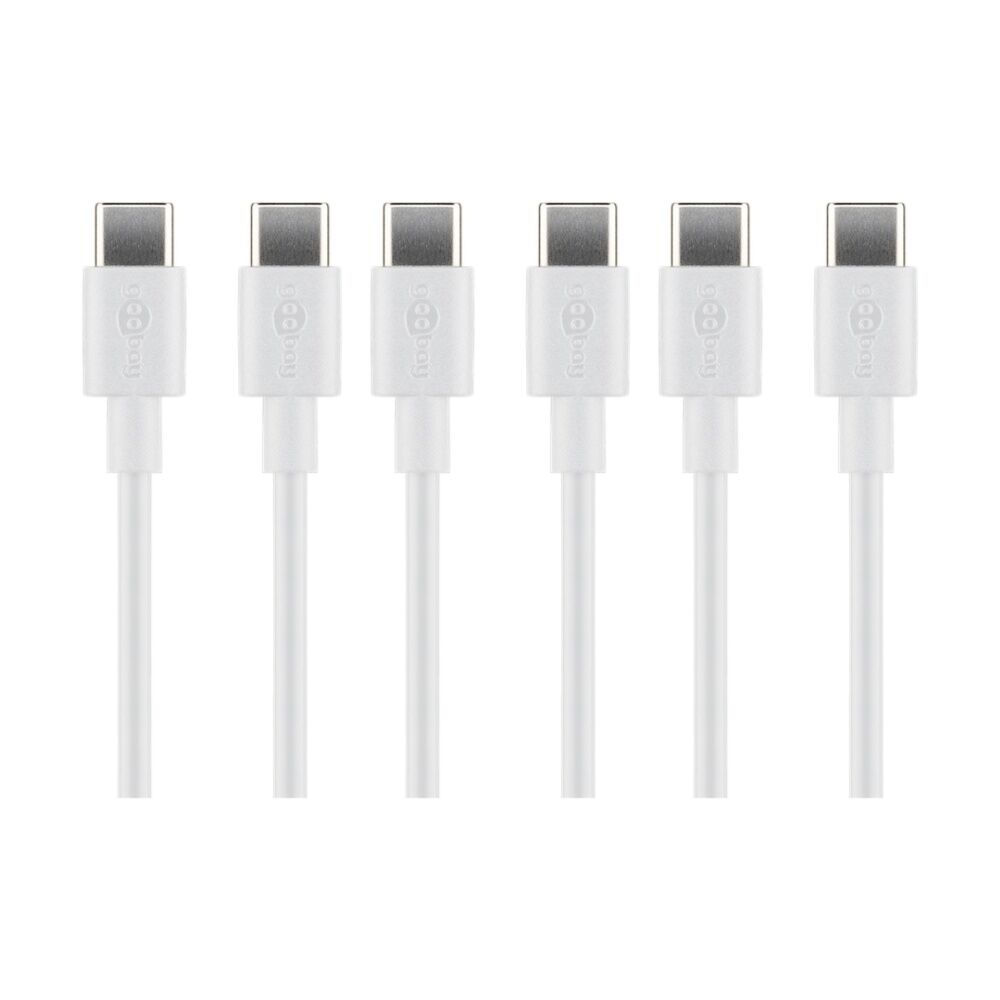 3PK Goobay USB-C to Cable 1M Fast Charging Universal Device Power - White