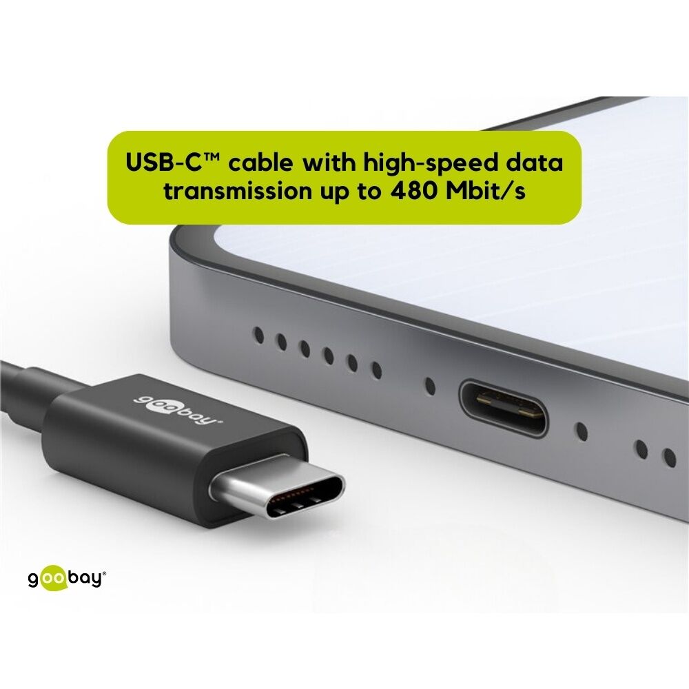 3PK Goobay USB-C to Cable 1M Fast Charging Universal Device Power - White
