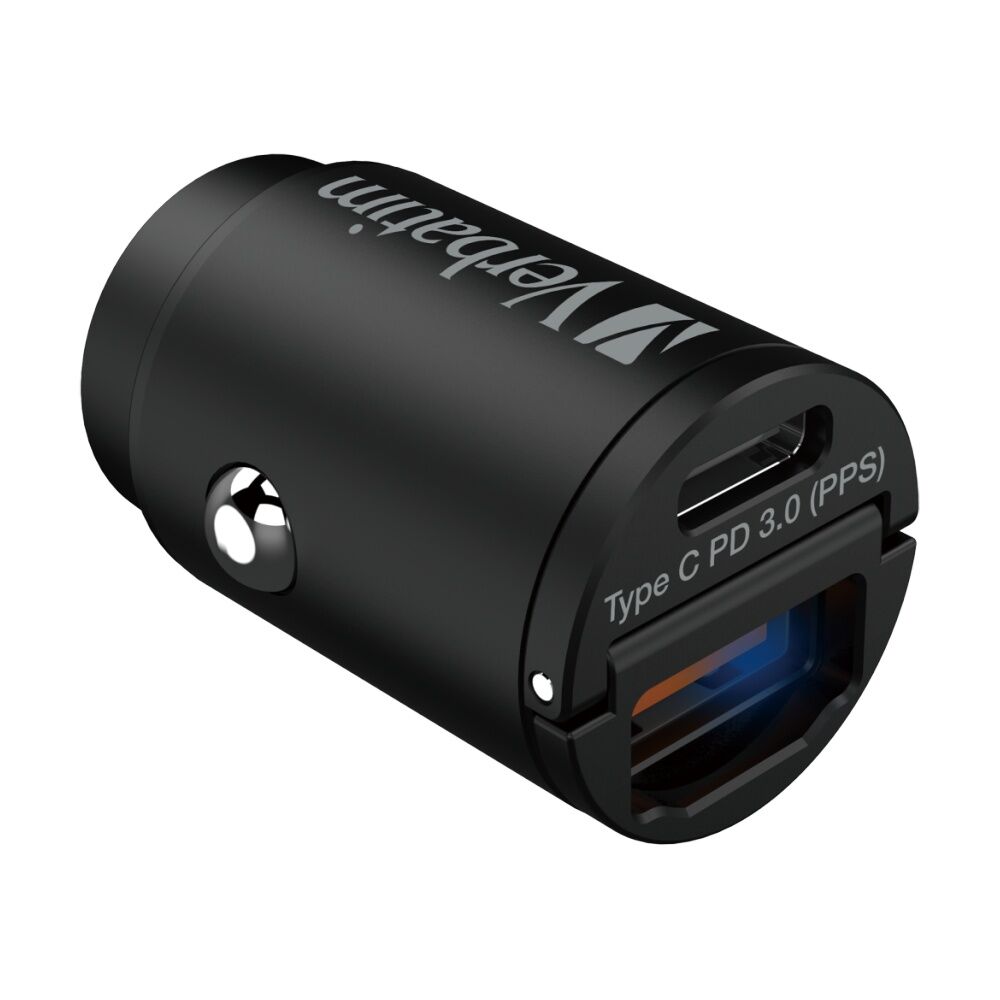 2PK VERBATIM Car Charger 2 Ports Power Delivery Quick Charge Mini 30W Black