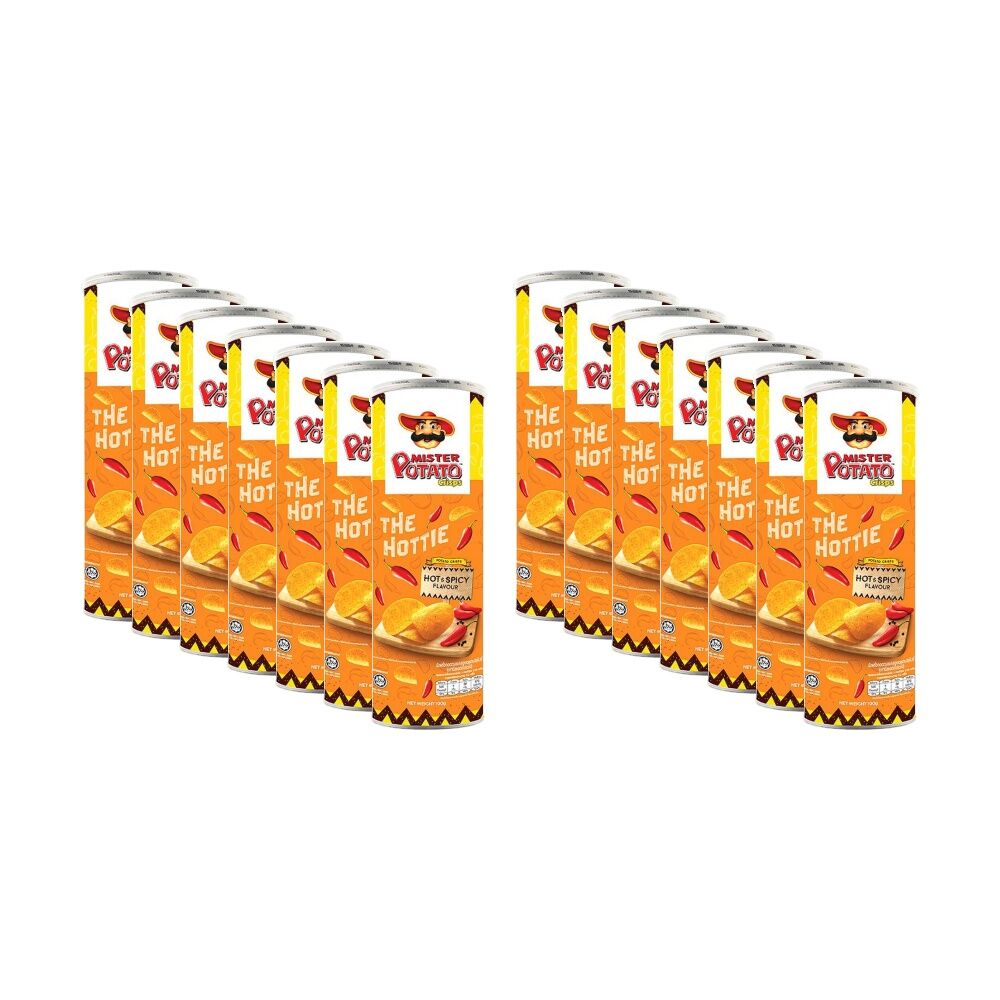 14PK Mister Potato Chips The Hottie Hot & Spicy Flavoured Snack 100g Can